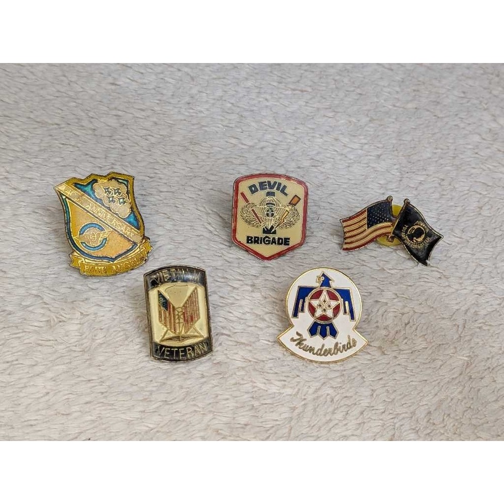 Vintage Military Enamel Pins Lot US Air Force Blue Angels Vietnam Veteran‎